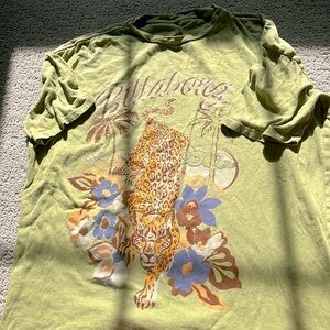 billabong green cheetah shirt